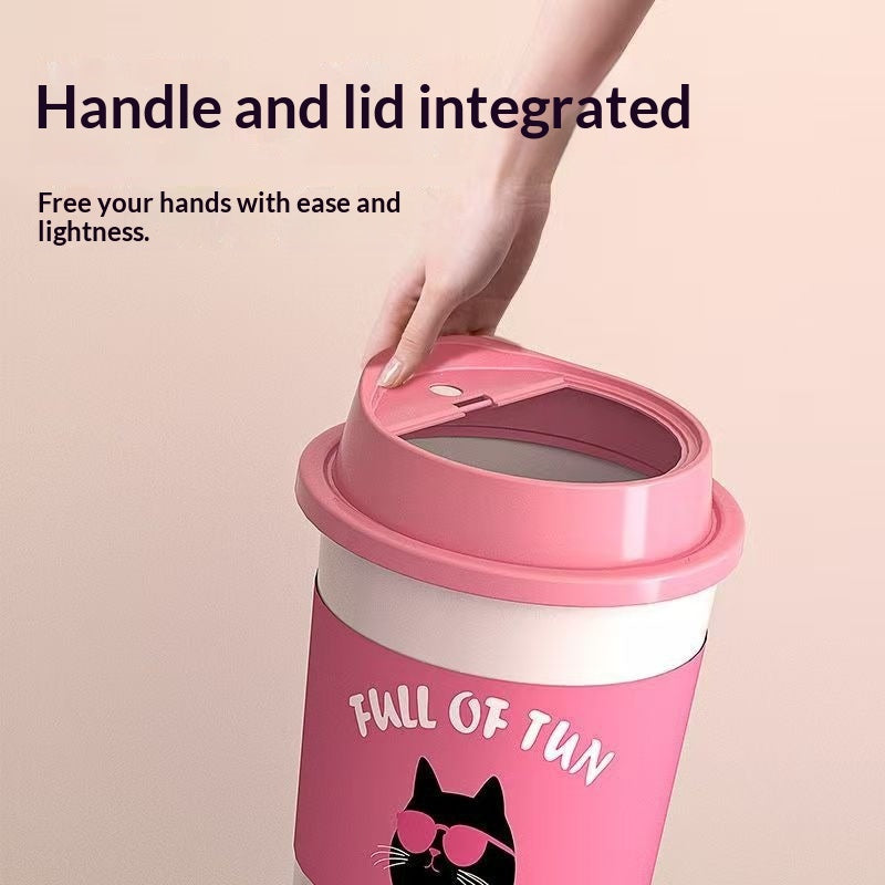 Large Capacity Open-Top Trash Can for Living Room and Kitchen - 12L Plastic Storage Bin