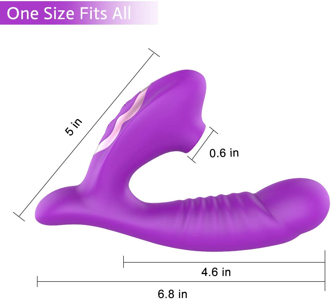 G-Spot Vibrator with 10 Vibration & Suction Modes - Purple