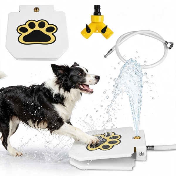 Outdoor Dog Water Fountain Paw-Controlled Drinking Dispenser - No Electricity