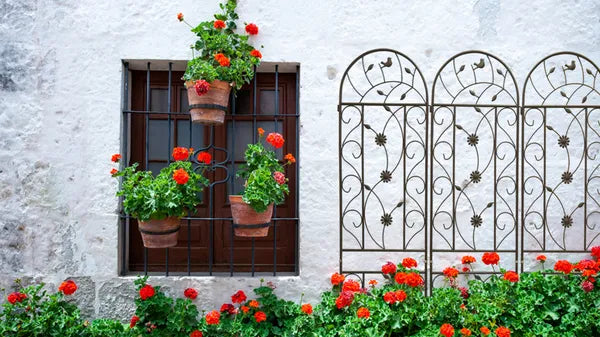 Metal Garden Trellis for Climbing Plants - 86.7" x 19.7" - Brown - 4 Pack