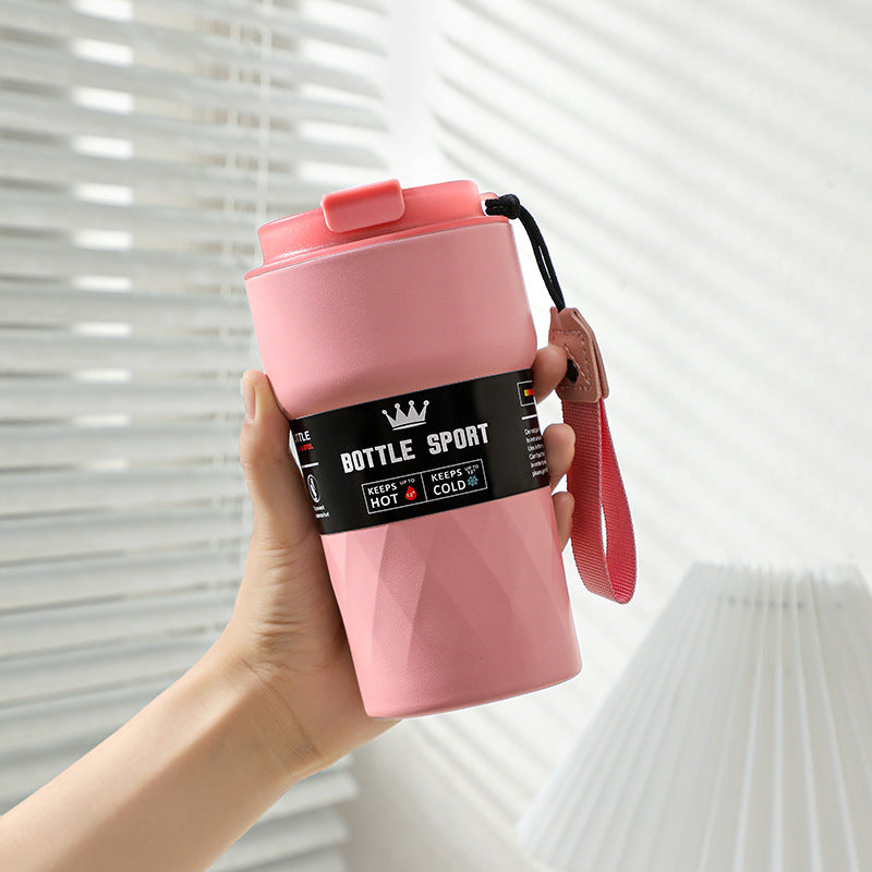 Temperature Measuring Stainless Steel Coffee Cup with Double Layer Vacuum Insulation