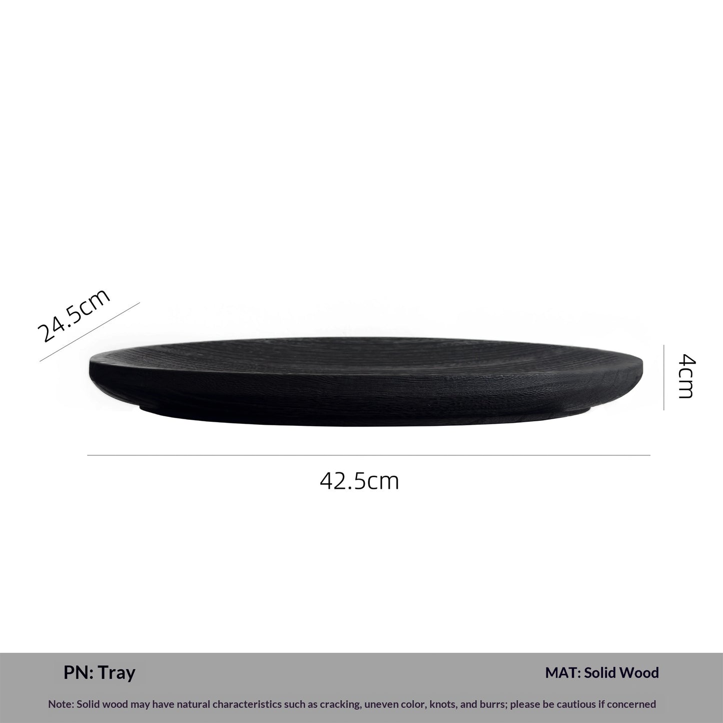 Living Room Coffee Table with Storage - Oval Solid Wood Fruit Bowl