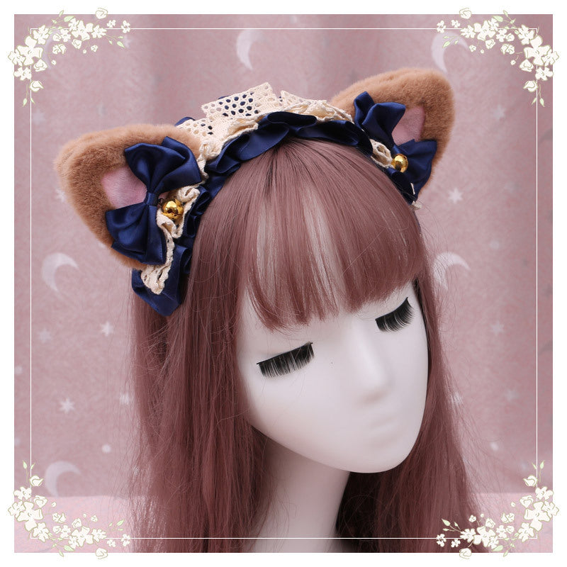 Lolita Cat Ear Headband with Lace - Hair Accessory