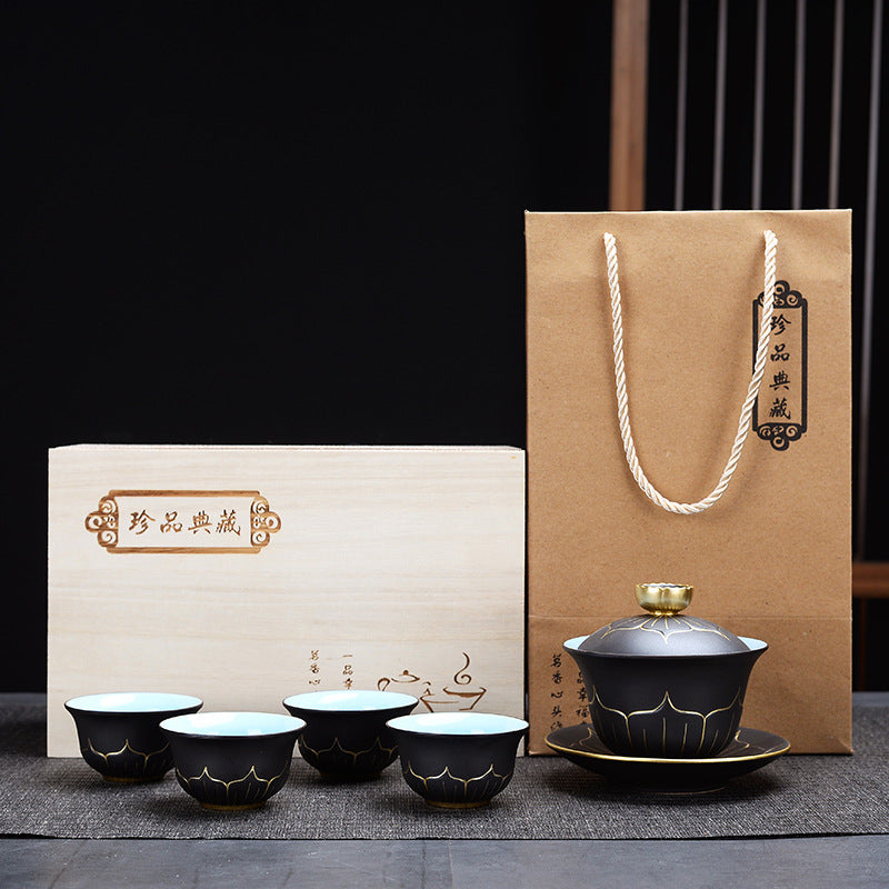 Ceramic Gaiwan Tea Set with Multiple Variants - Traditional Chinese Style
