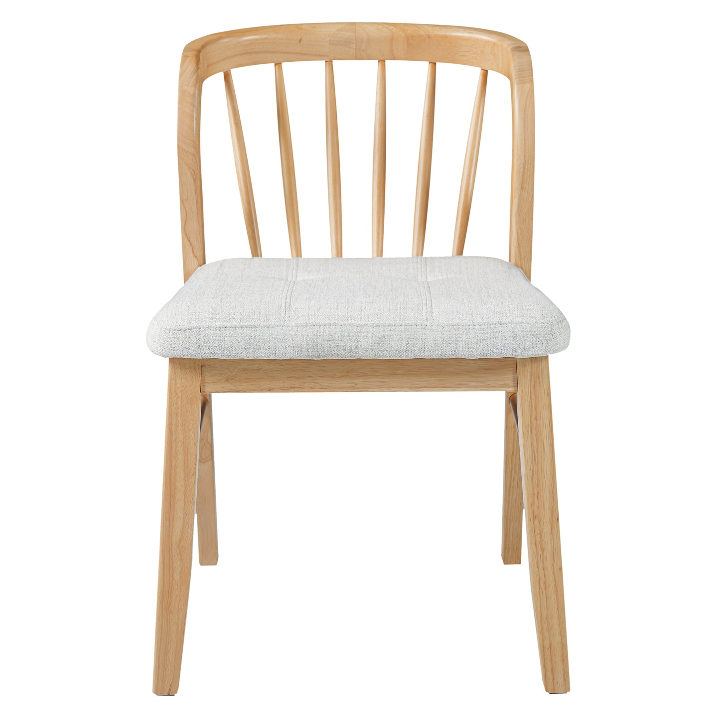 Mid-Century Modern Dining Chairs Set of 2 - Natural Beige
