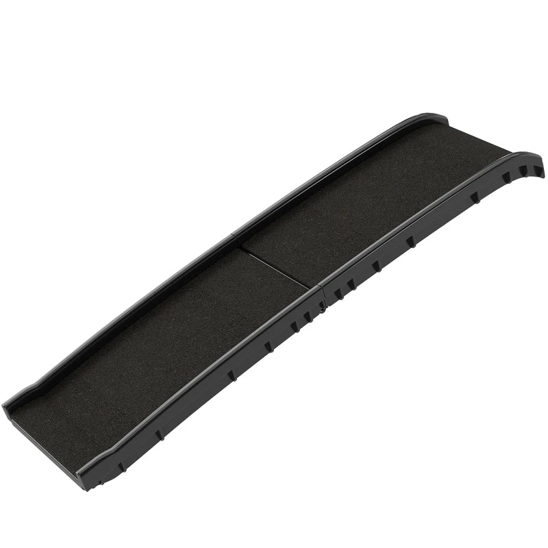 Foldable Dog Ramp for Vehicles and Beds - Gentle Slope, Non-Slip Surface, Black