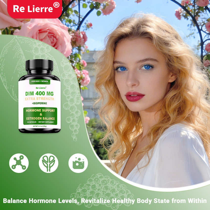 DIM Supplement 400mg - Hormone Balance for Men & Women - 60 Capsules