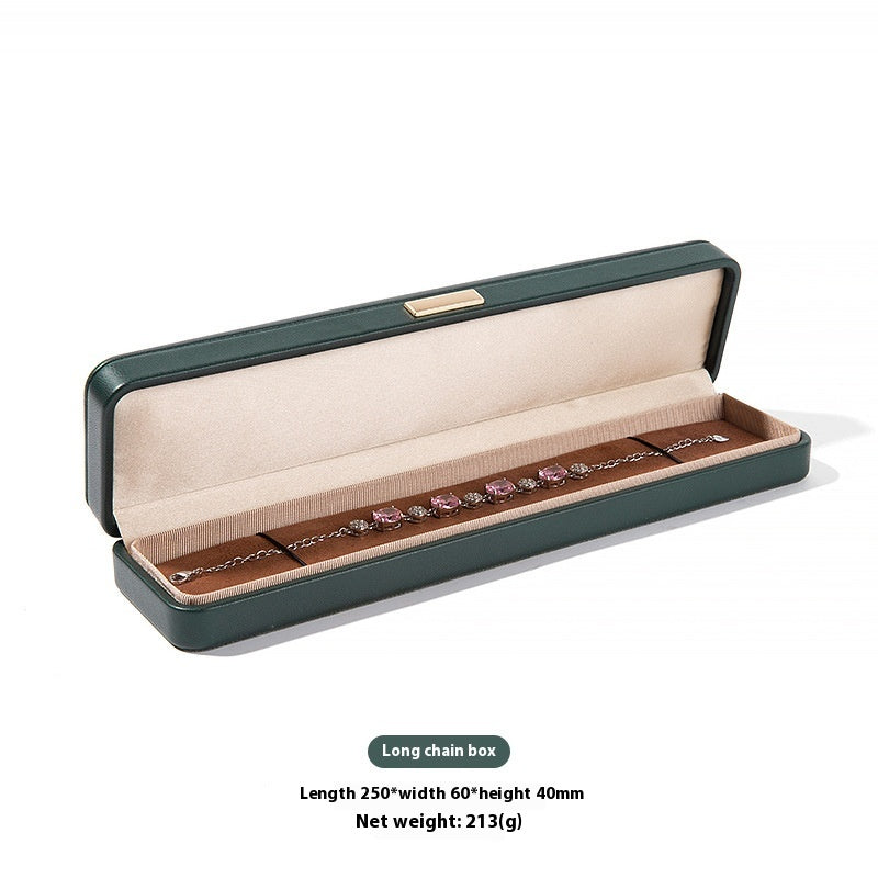 High-Grade PU Leather Jewelry Storage Box with Rounded Corners