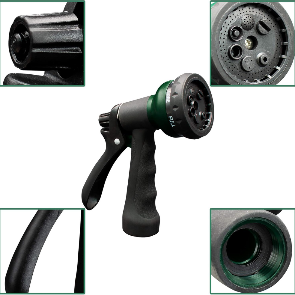 7-Pattern Garden Hose Nozzle for Lawn, Car Wash & Garden Watering