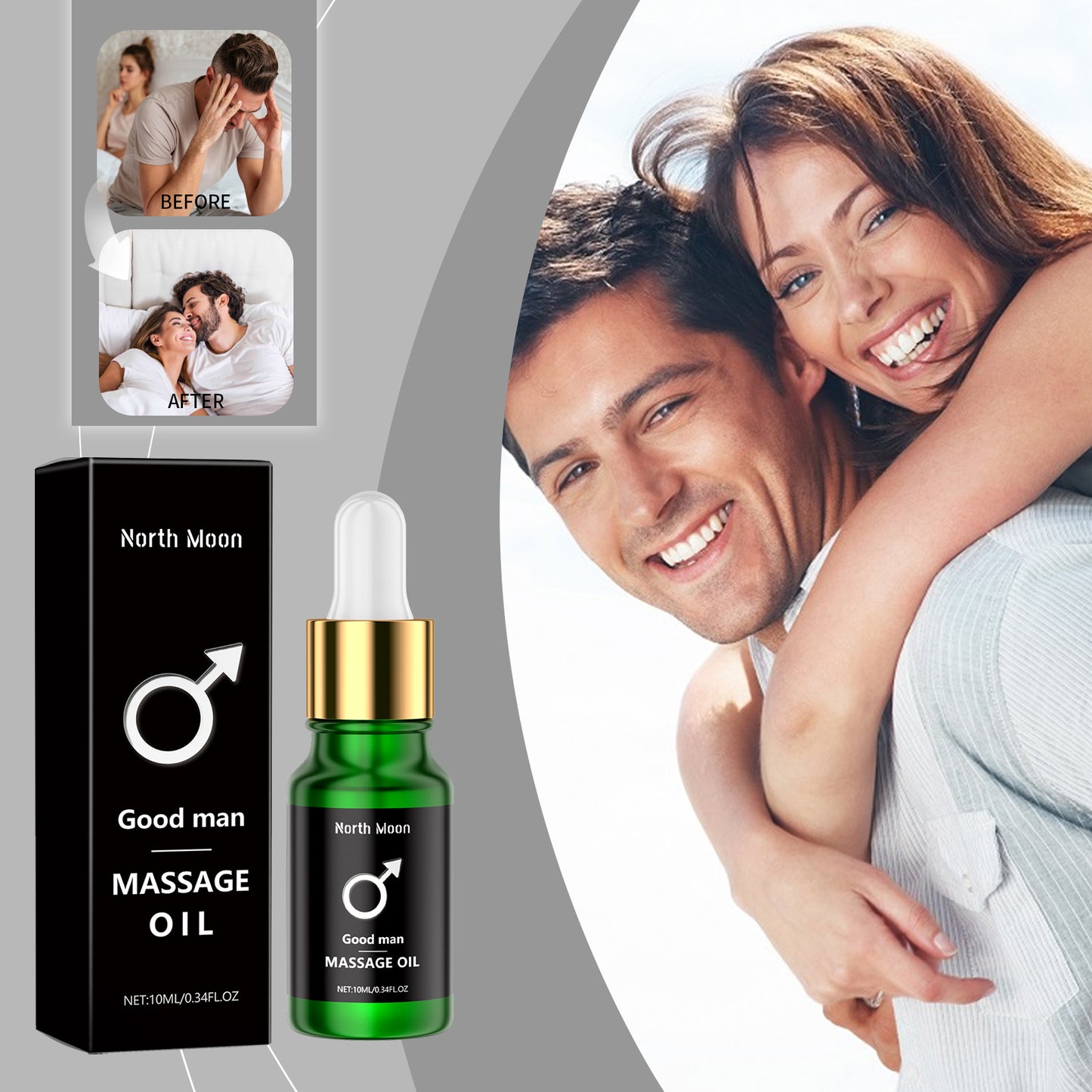 Men's Massage Oil 1010ml Box - Vitality, Muscle Relief & Relaxation