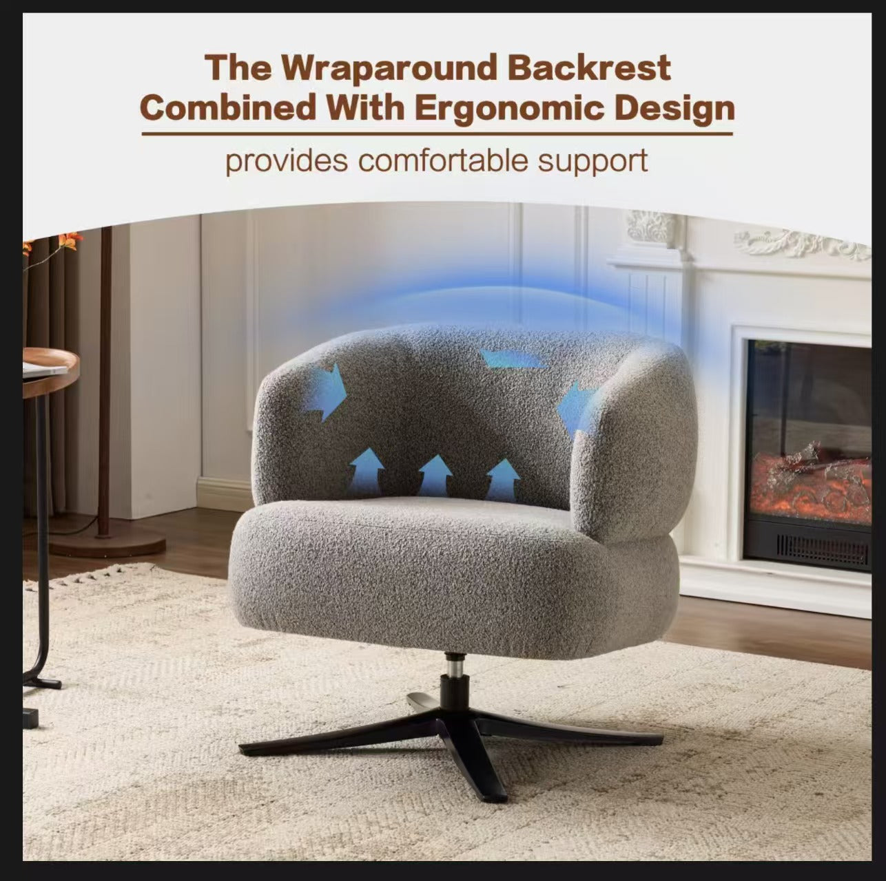 Cuddle-style Leisure Swivel Sofa Chair, Suitable For Balconies,