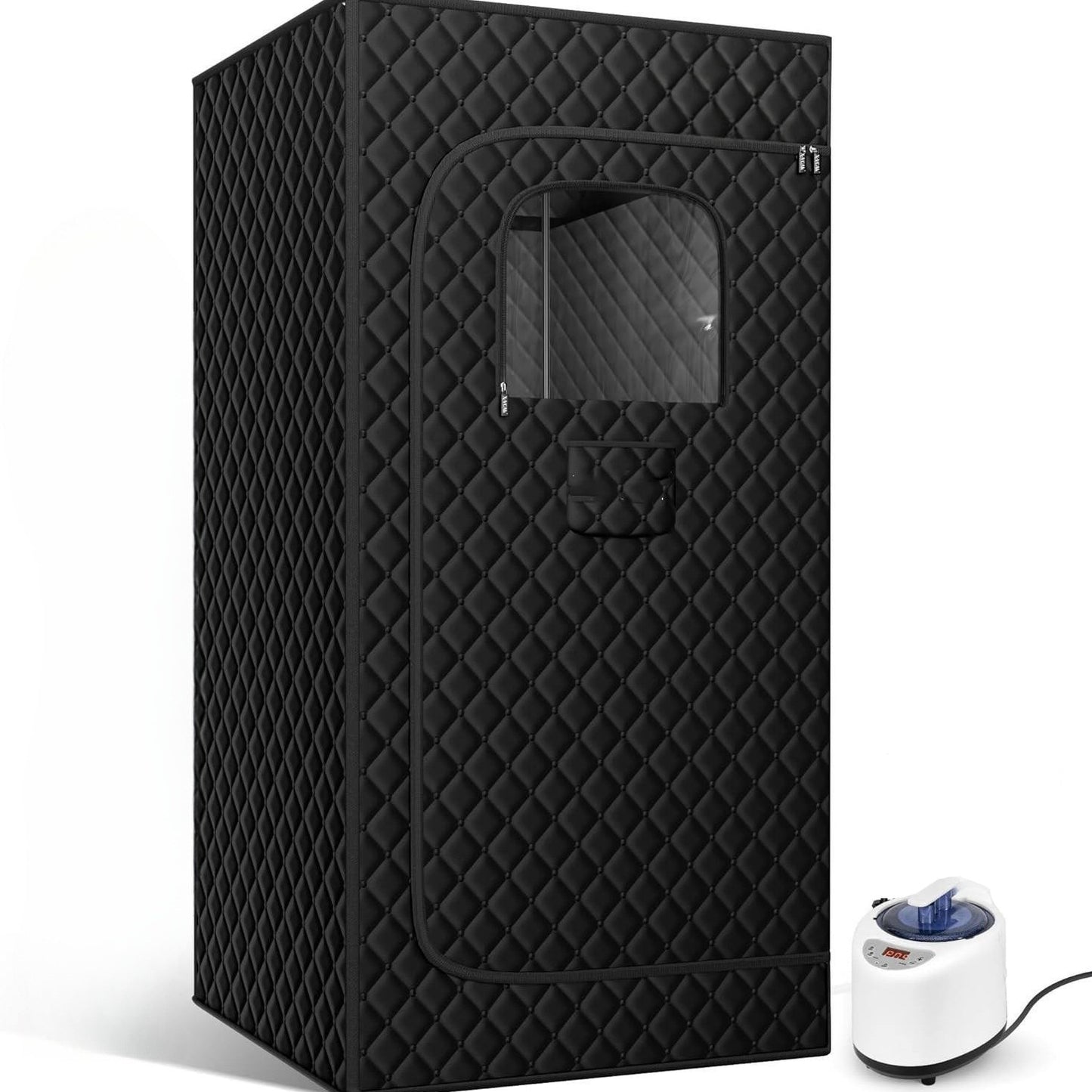 Portable Full Body Sauna Room Steam Sauna Box for Home Use Black 80x80x180cm