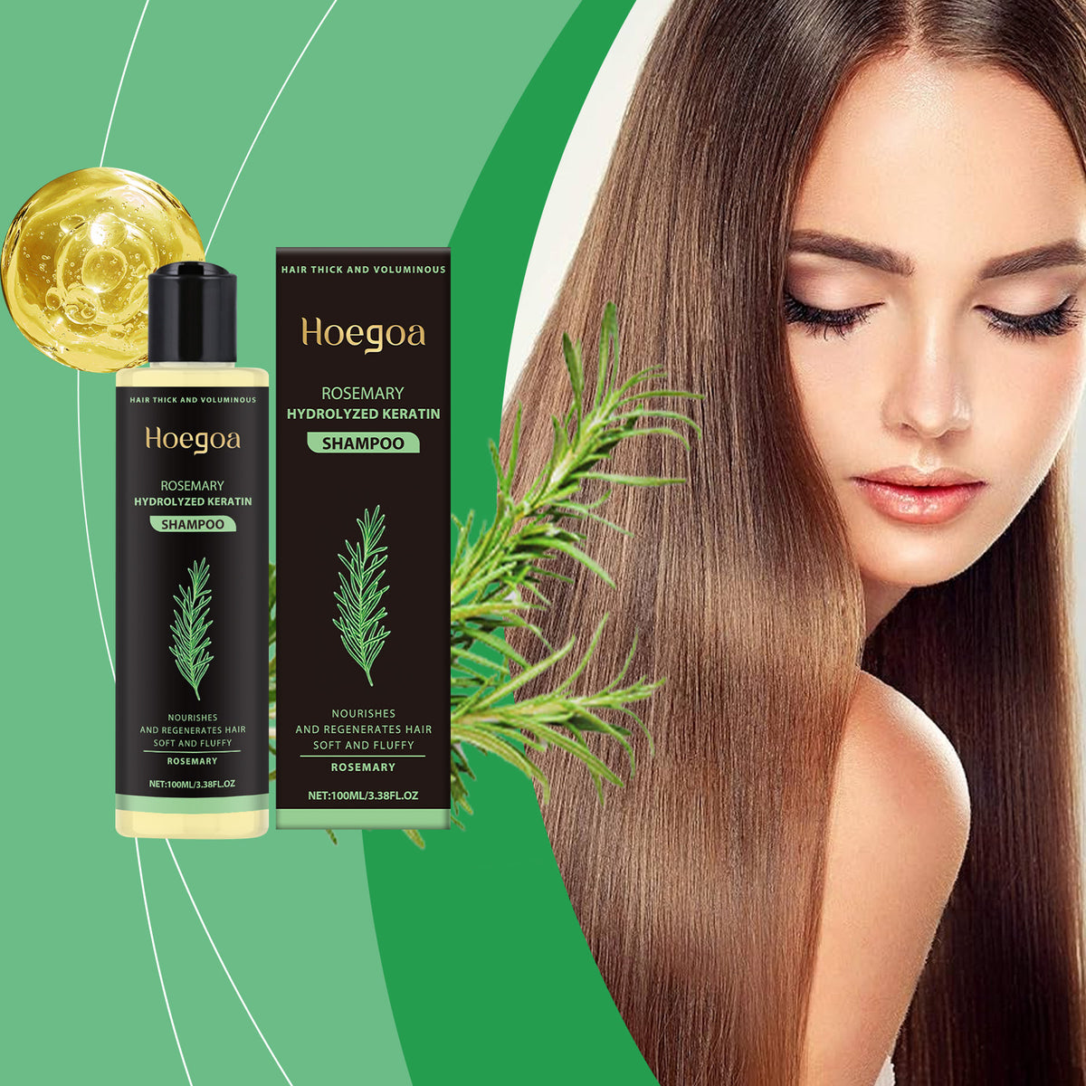 Rosemary Thickening Shampoo 100ml - Volume & Keratin Hair Care
