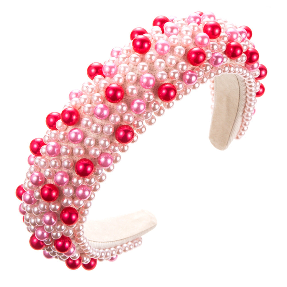 Colorful Pearl Hairband for Women - Fashion Hair Accessories with Sponge Design