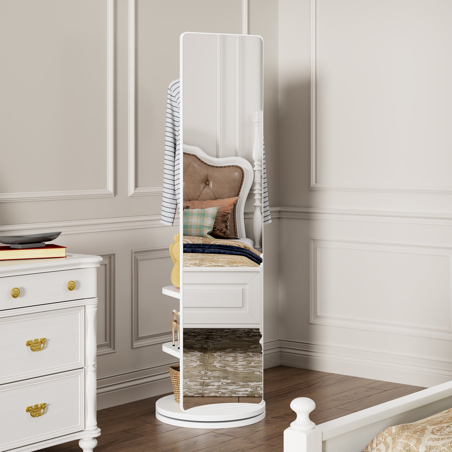 360 Rotating 69x20 Multifunctional Full Length Mirror With Hook