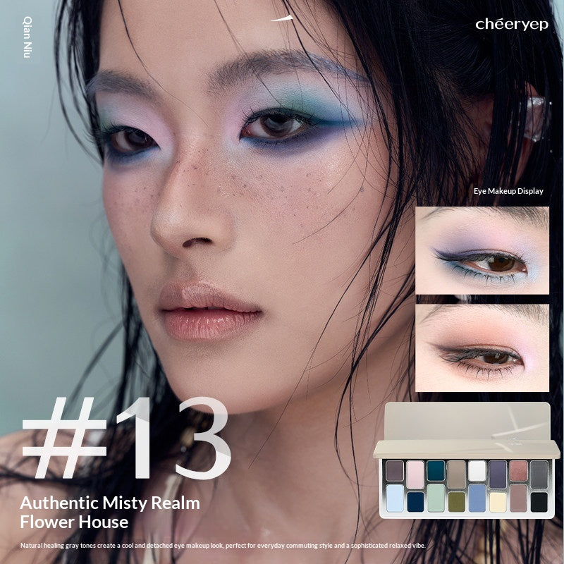 16-Color Eyeshadow Palette Matte and Shimmer Finishes for Makeup and Cosplay
