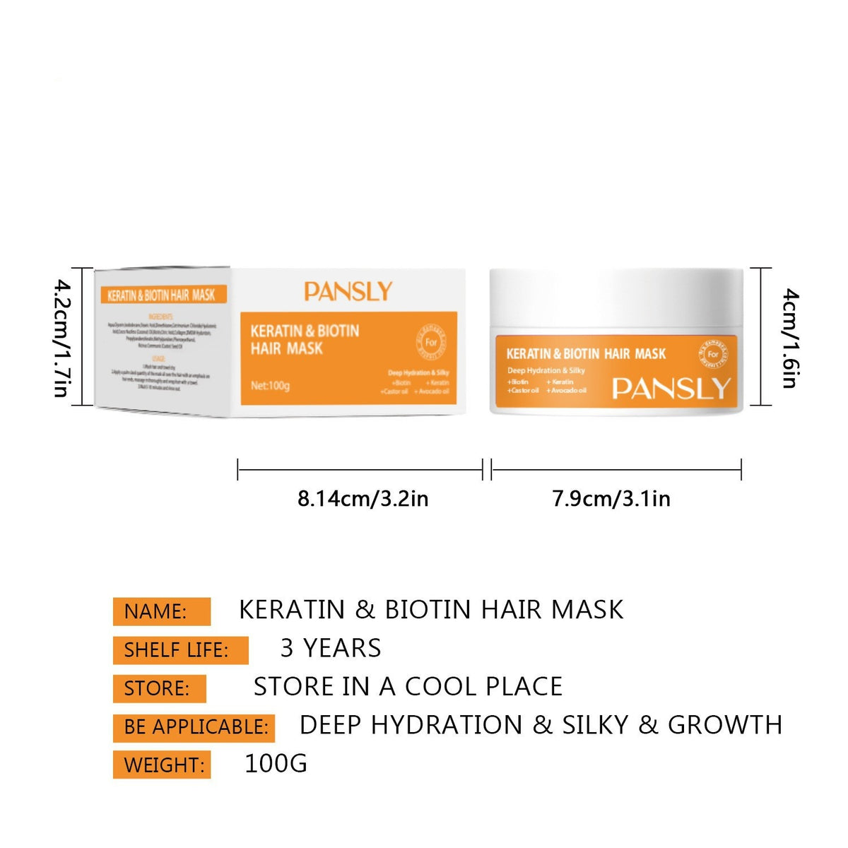 Biotin Keratin Hair Mask Repair Smooth - 100ml