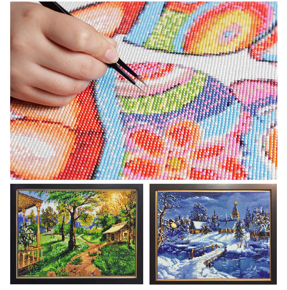 Map Diamond Painting Cross Stitch Kit for Home Decor - Customizable Size & Shape