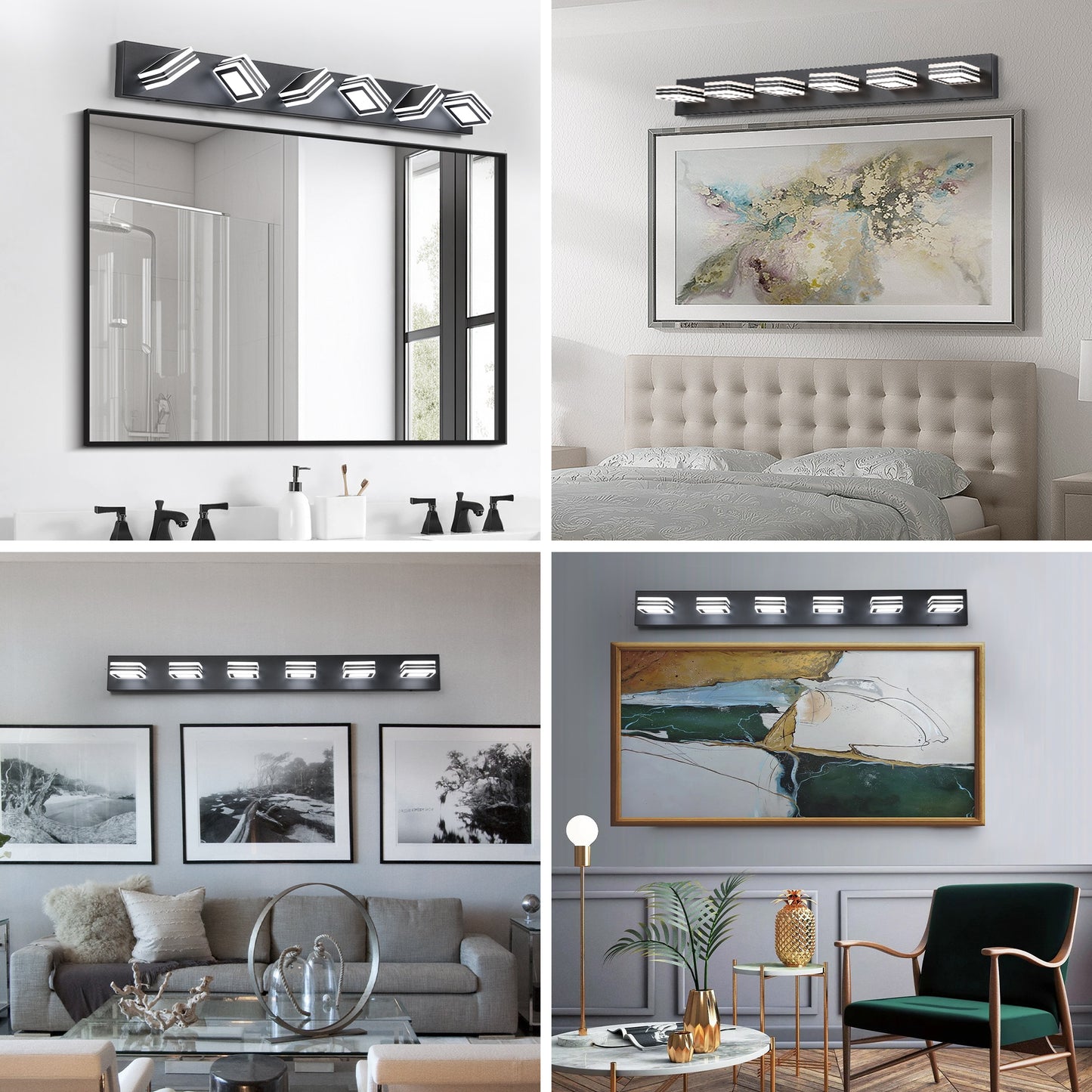 Modern 6-Light LED Vanity Light - Dimmable Wall Fixture