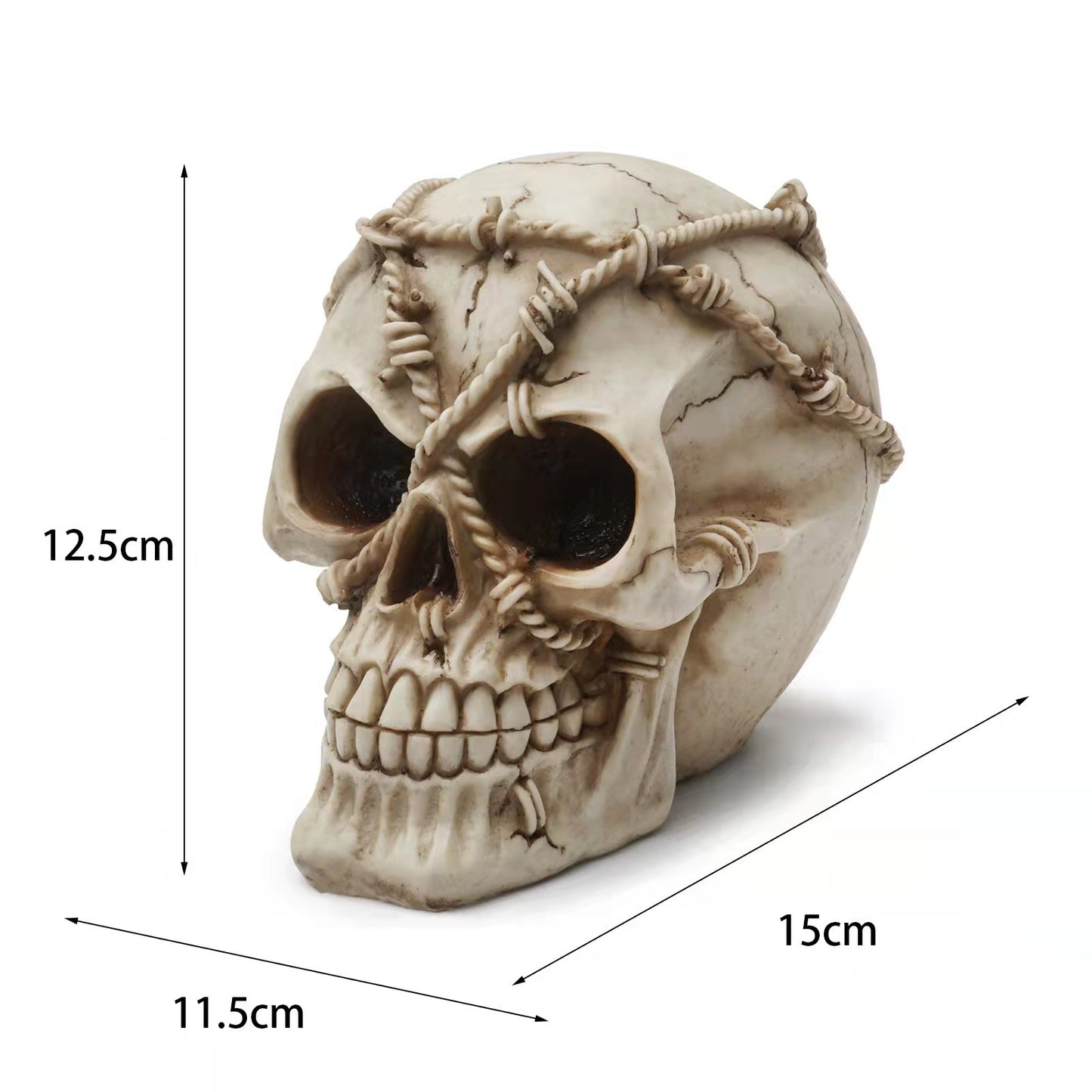 Resin Skull Halloween Decor Ornament - Modern Art Craft Halloween Skull