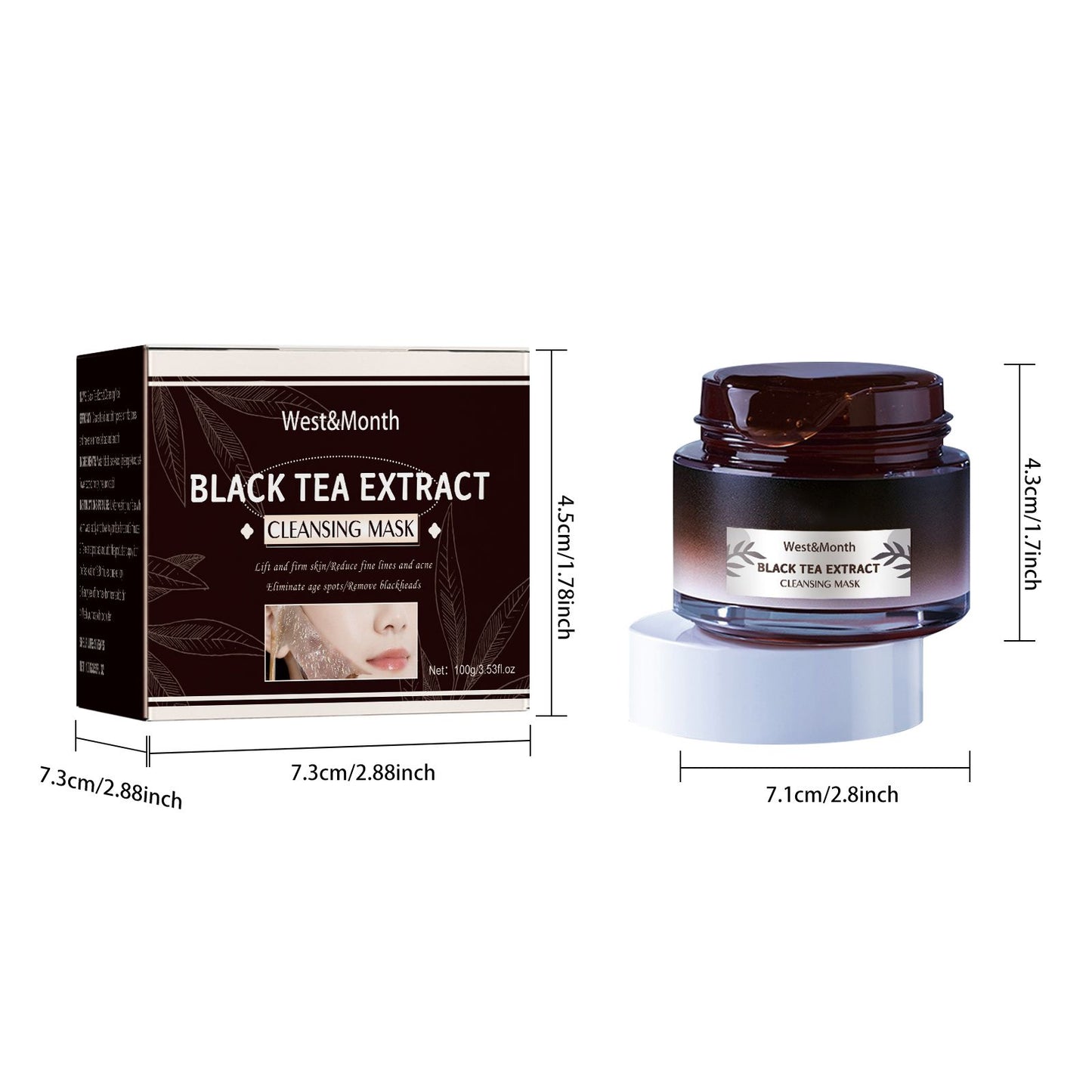 Black Tea Peel-Off Facial Mask for Deep Pore Cleansing and Brightening