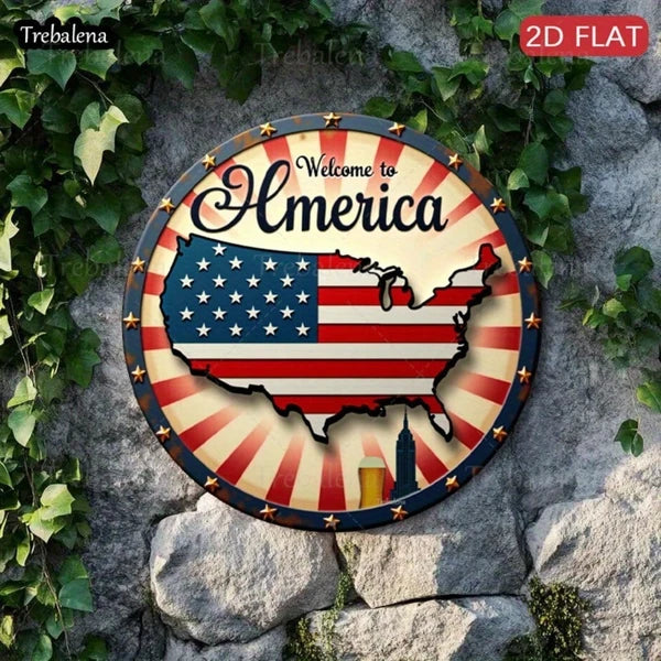 Metal Tin Wall Decoration - 20 cm x 20 cm
