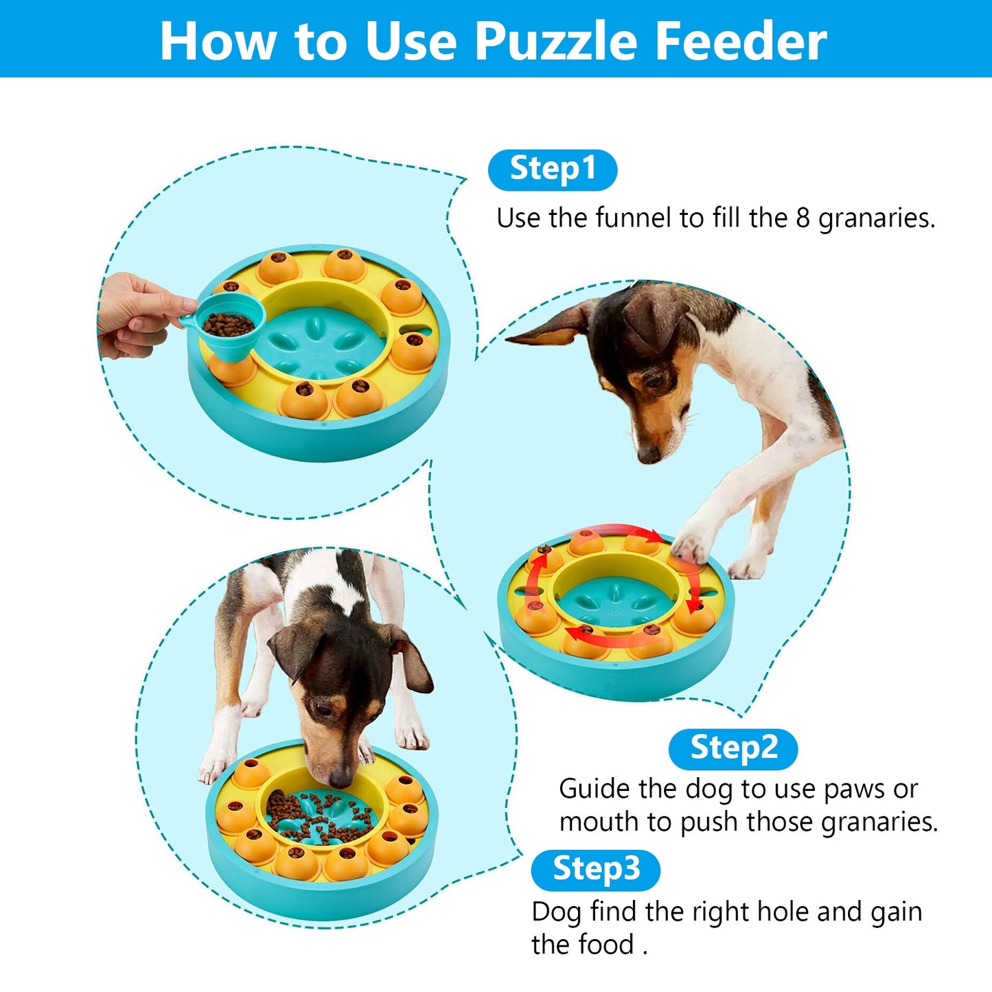 Dog Puzzle Food Feeder Slow Dispenser Interactive Toy for IQ & Mental Enrichment