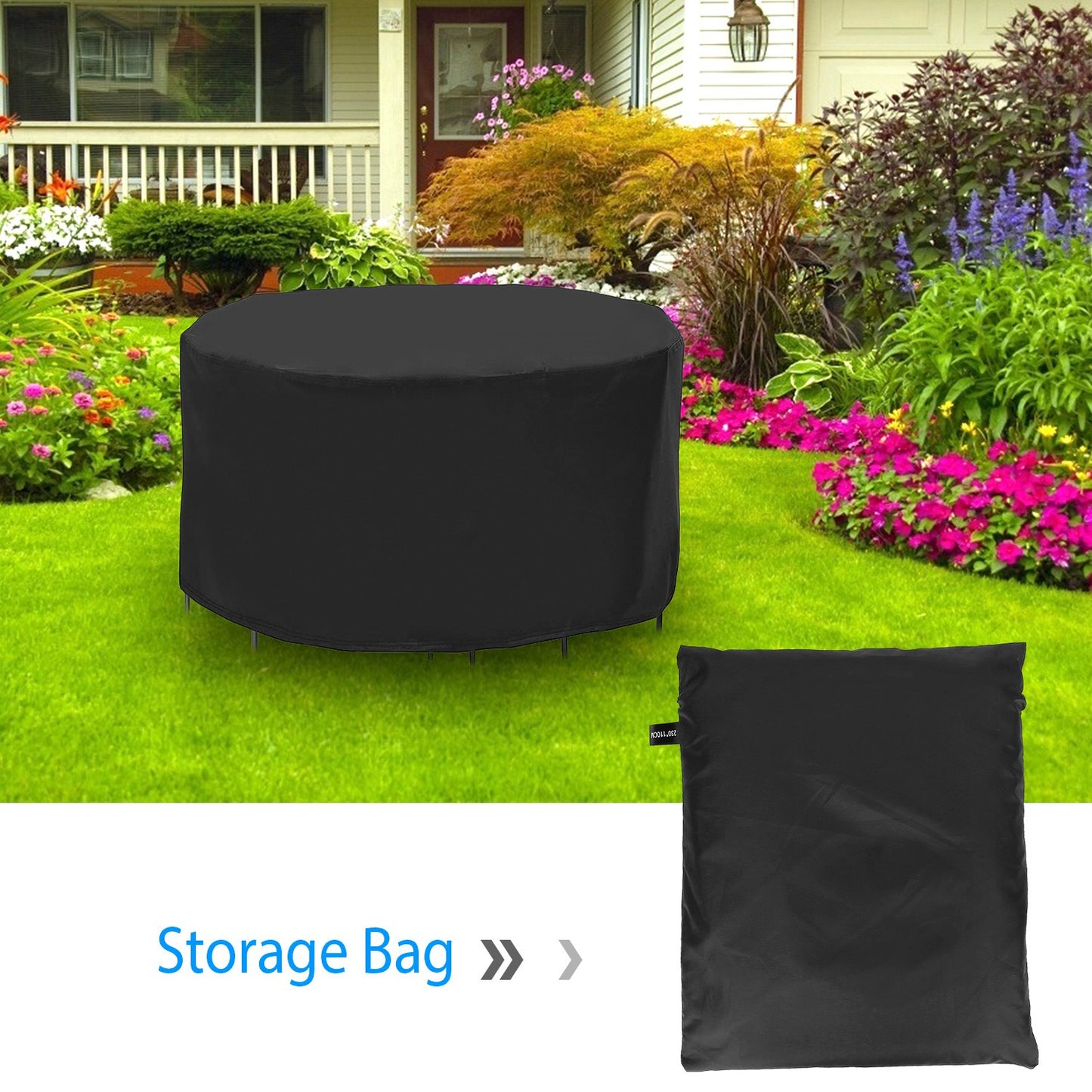 Waterproof Round Furniture Cover for Small Patio Table and Chairs - 4 or 6 Seat Options