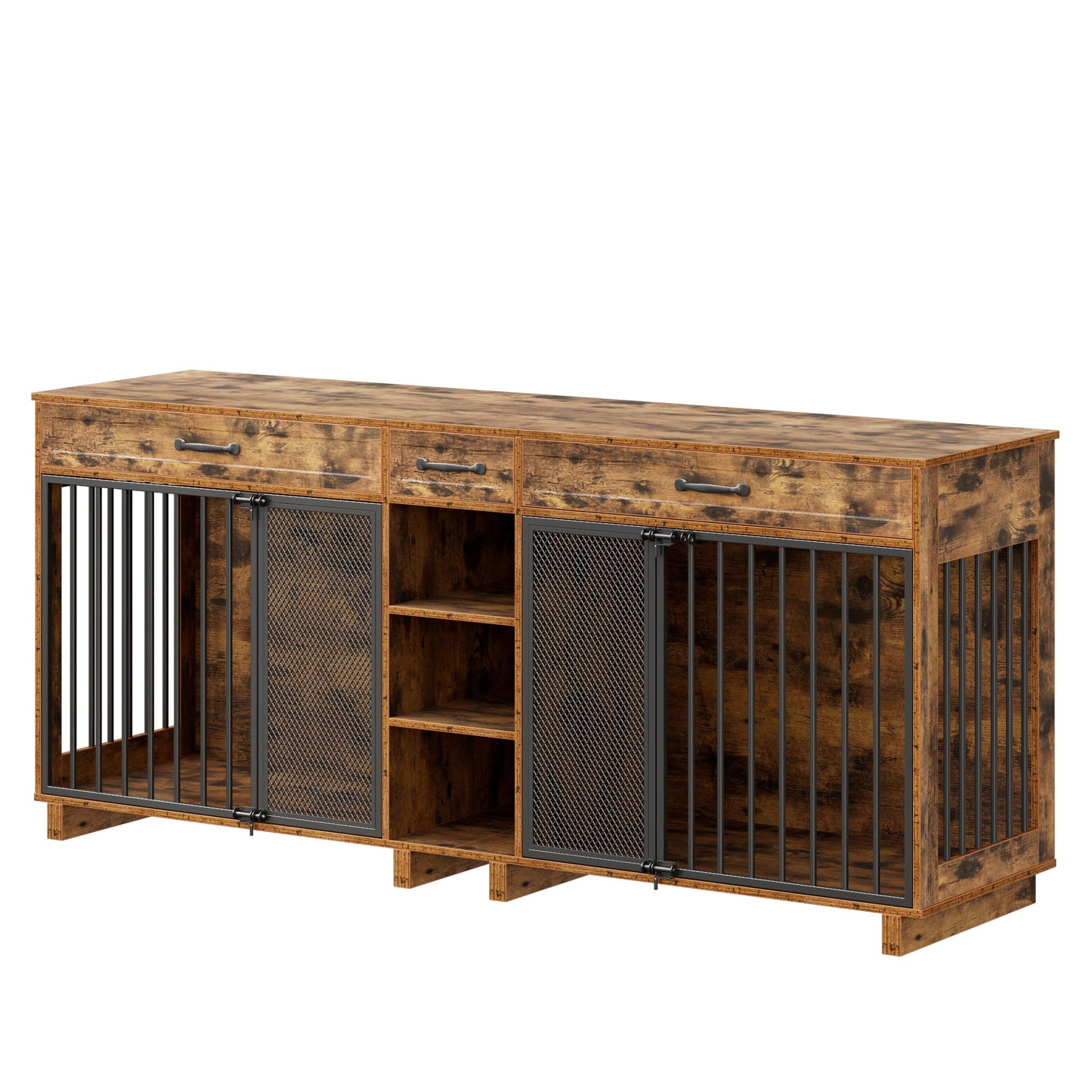 Large Wooden Dog Crate Furniture with Storage and Multi-Function Design