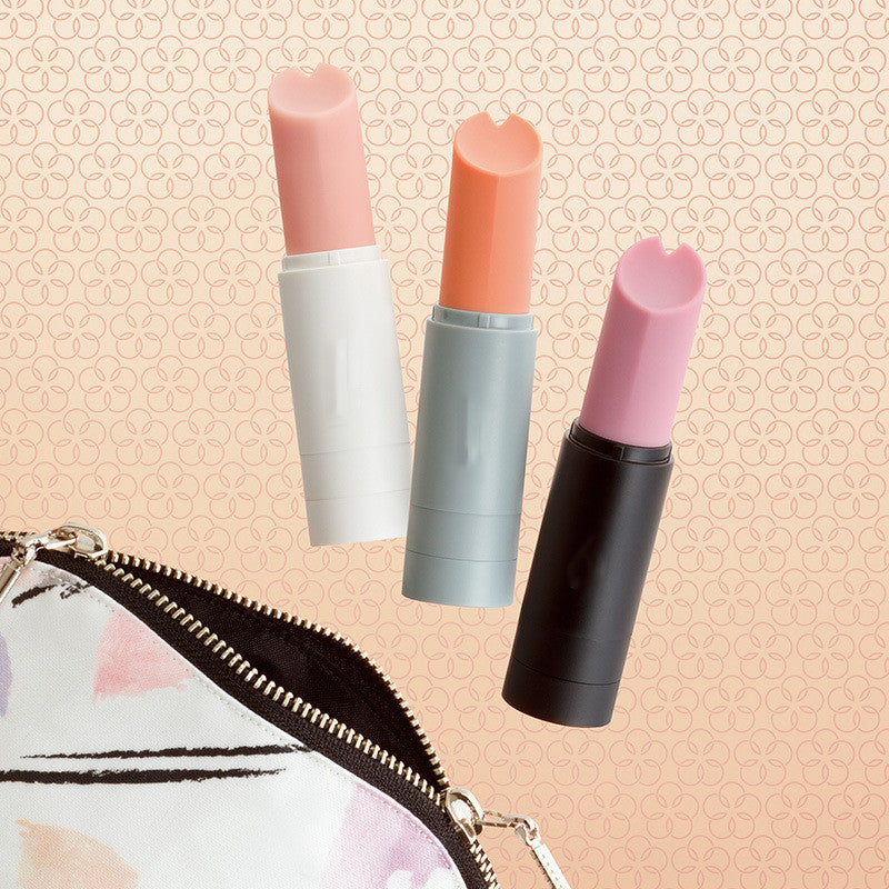 Lipstick Holder Silicone Lip Balm Dispenser with Vibrating Rod - Light Gray, Black, White