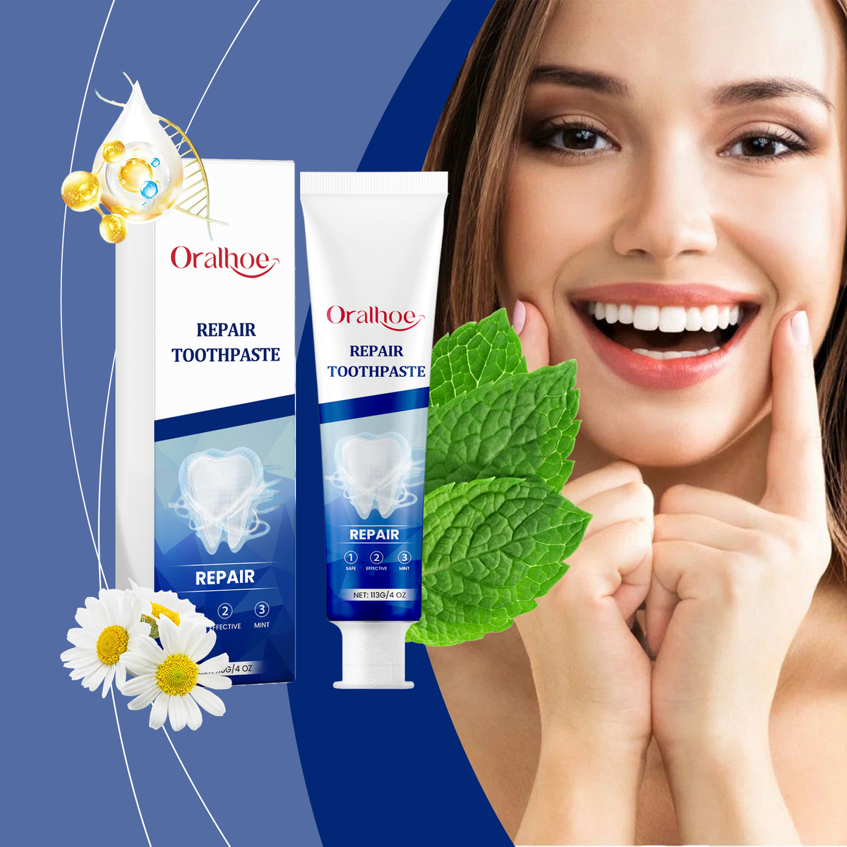 Probiotic Toothpaste with Mint - Fresh Breath & Whitening, 113g