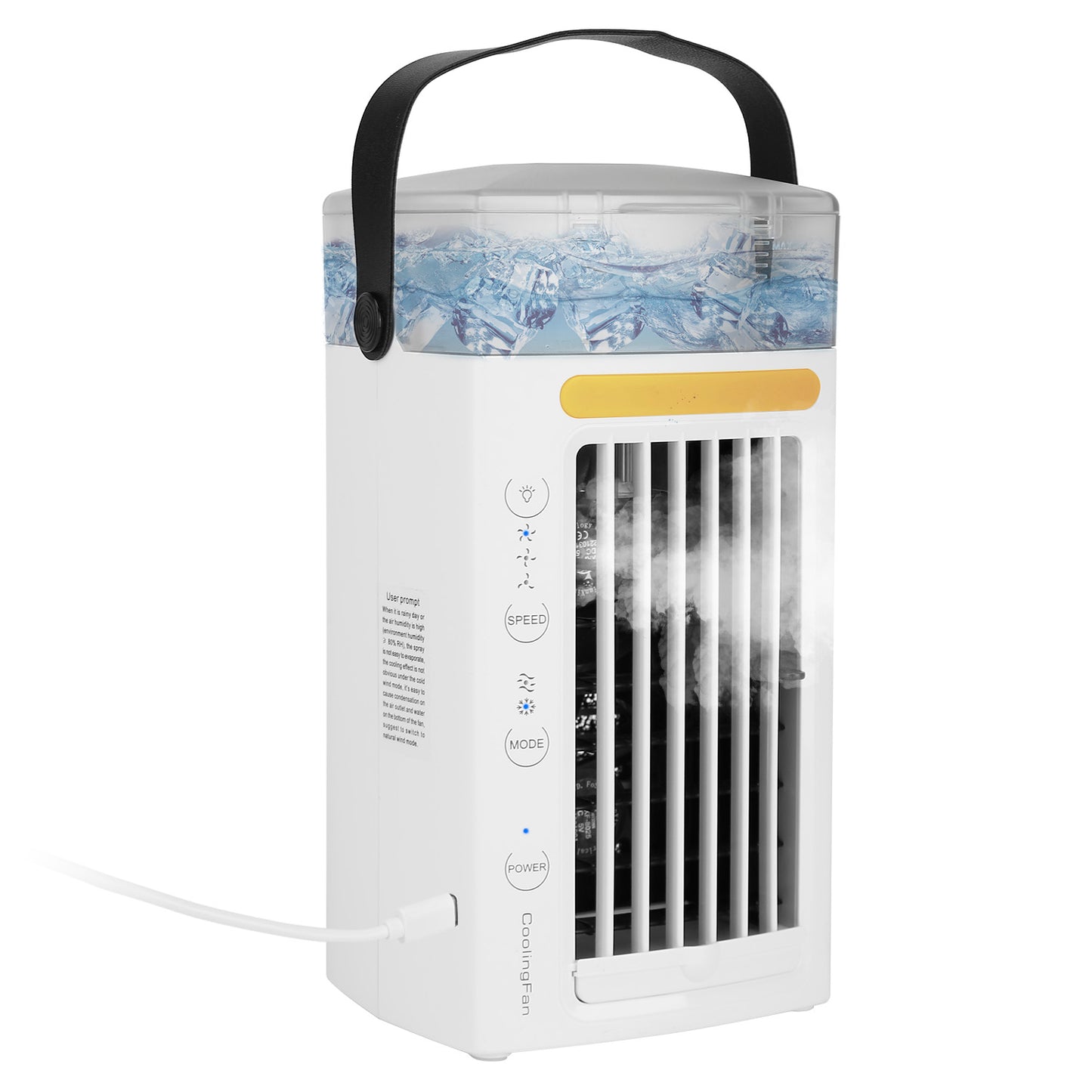Portable Air Conditioner Fan - 4 in 1 Evaporative Cooler with 3 Speeds & Nightlight