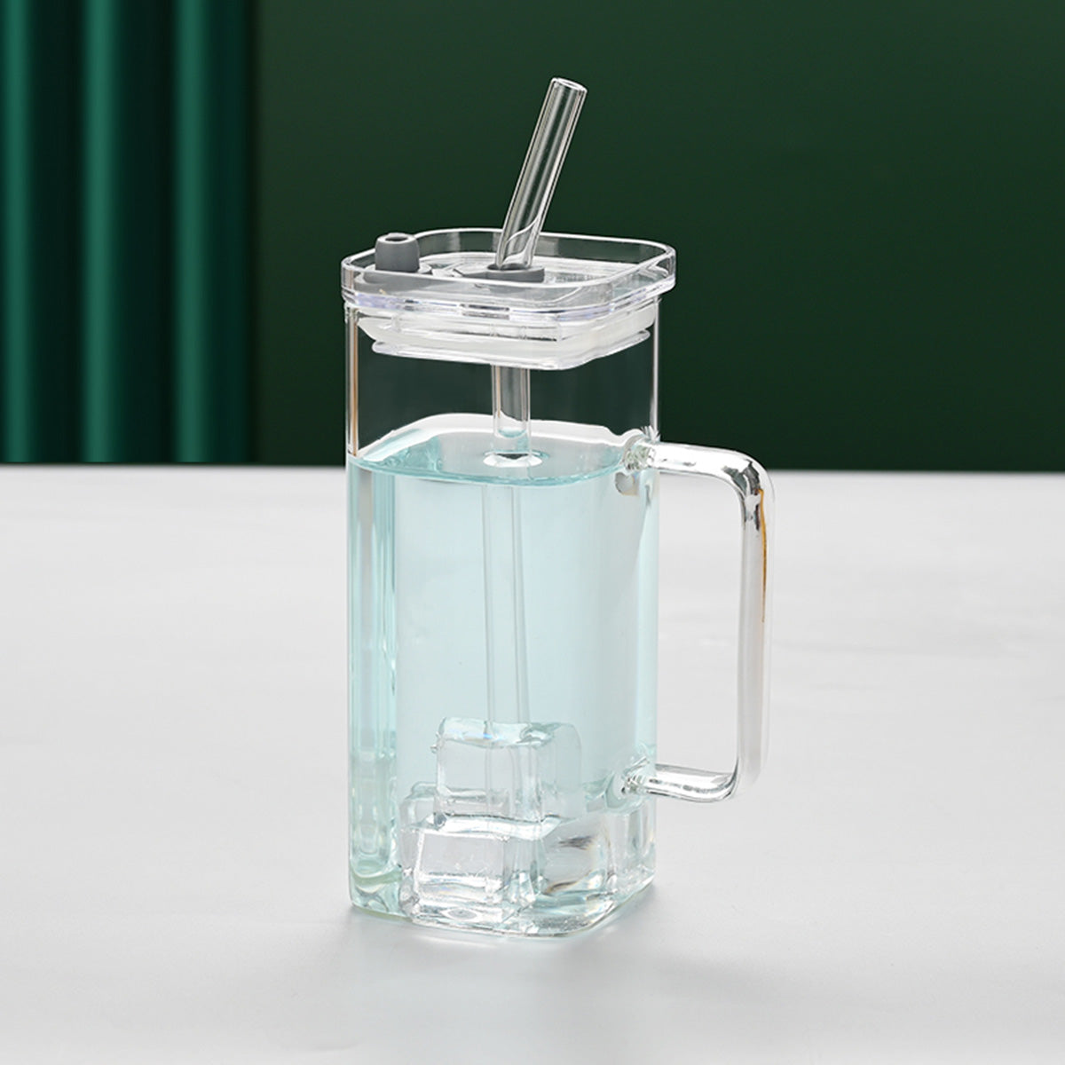 6-Piece High Borosilicate Glass Straw Cup Set - 6 Colors