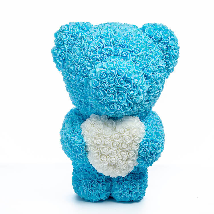 Immortal Rose Bear Heart Gift - Handmade Floral Decoration for Home & Party