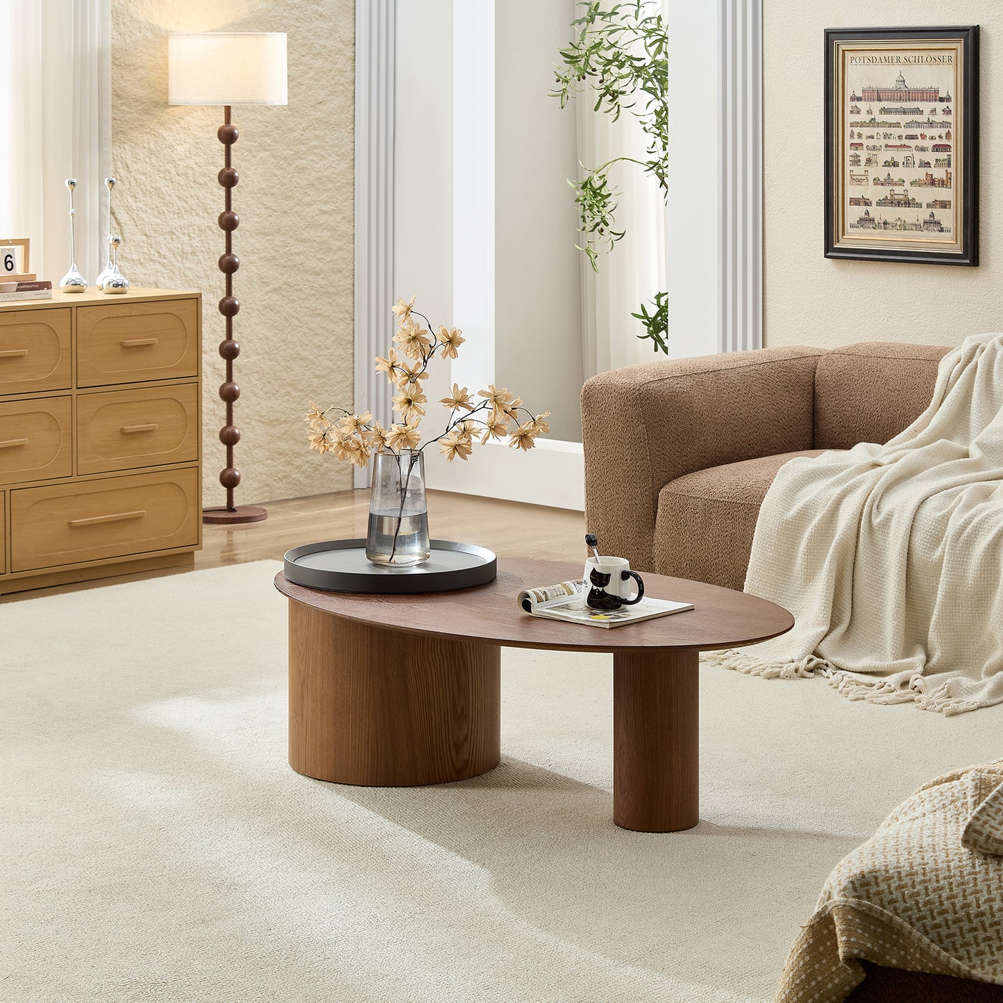 Modern Oval Luxury Coffee Table, Sophisticated Living Room Center