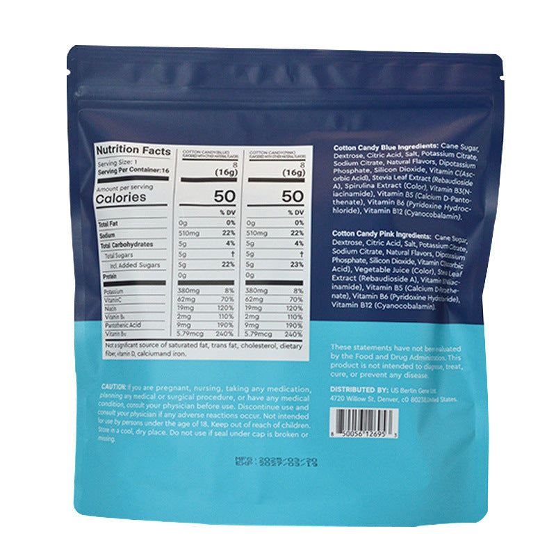 Cotton Candy Electrolytic Powder Supplement Drink Mix 256g
