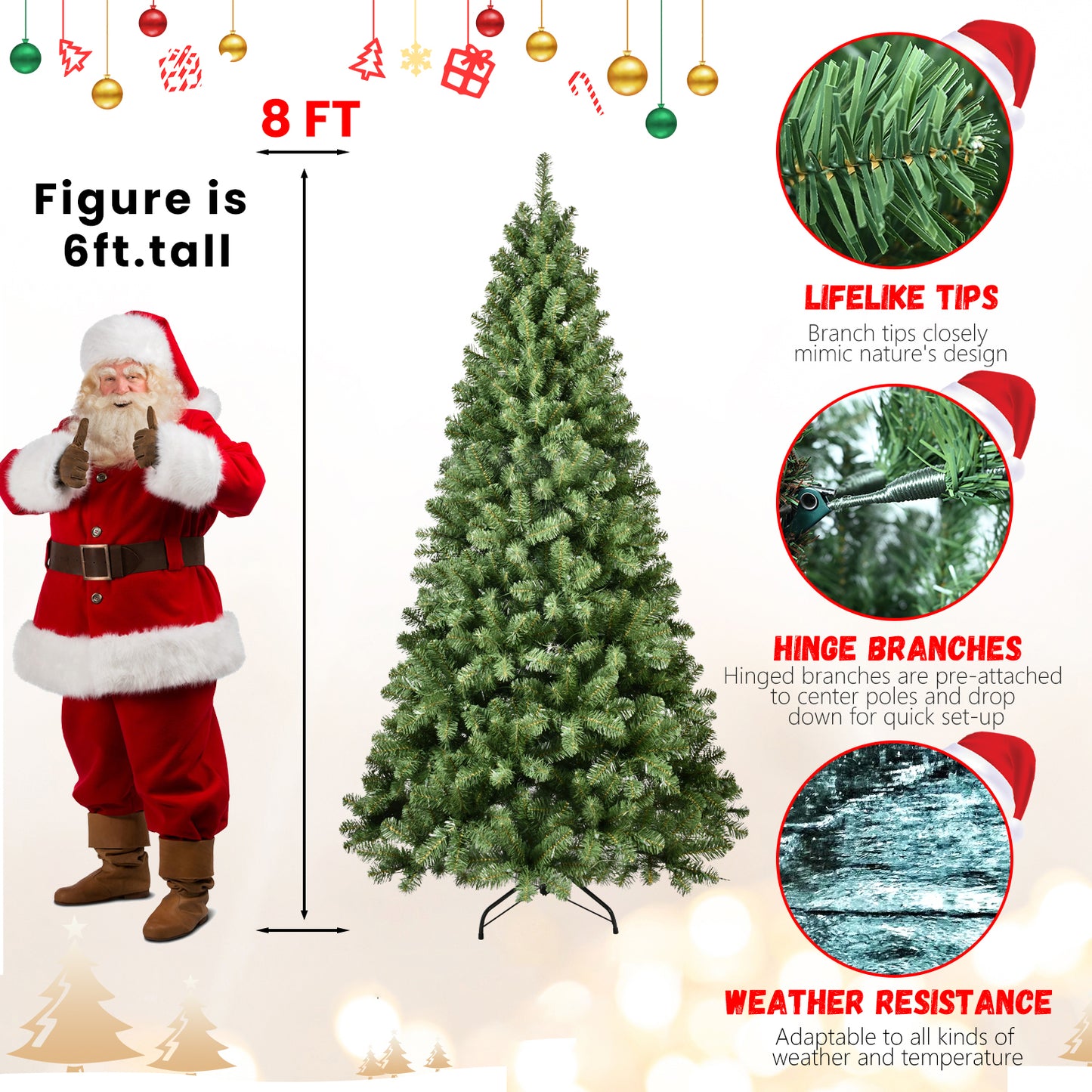 Prelit PVC Christmas Tree - Multiple Heights Available
