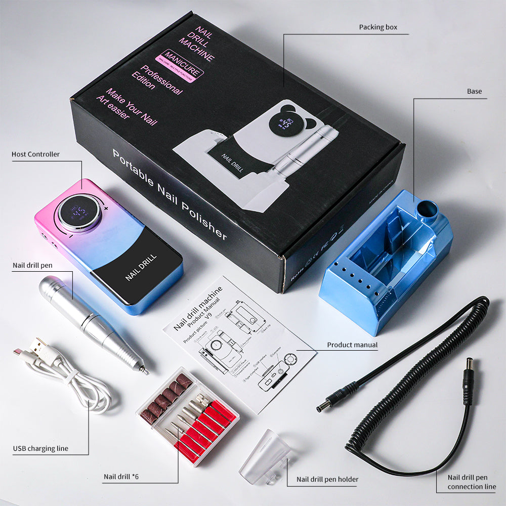 Professional Electric Nail Drill Kit - 45,000 RPM Rechargeable Nail File