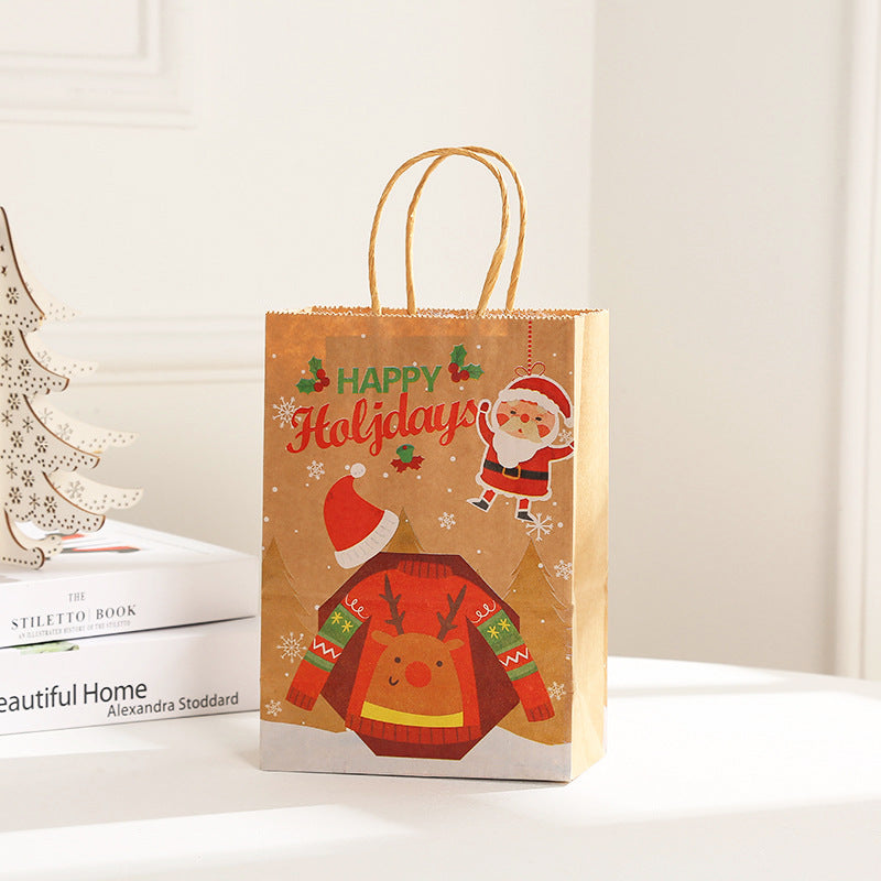 Christmas Gift Paper Bag - Festive Kraft Paper Gift Bag for Holiday Decor
