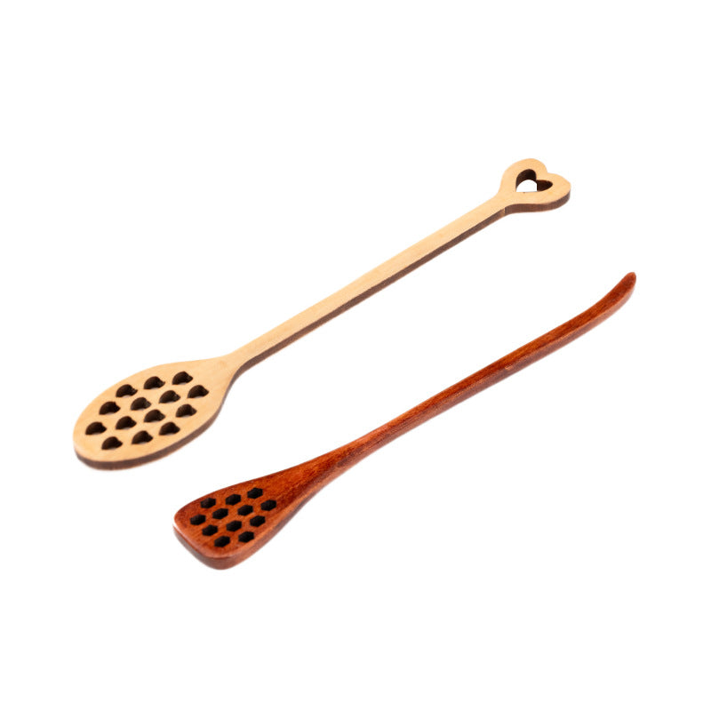 Wooden Honeycomb Stirring Spoon Long Handle Kitchen Utensil