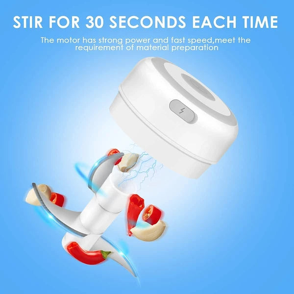 300ML Electric Garlic Press Chopper - Multi-Functional Food Mincer