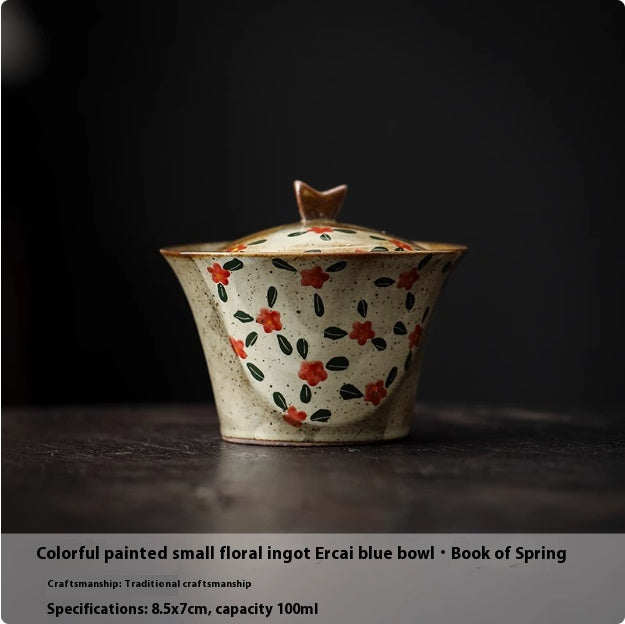 Small Floral Hand-Painted Ceramic Cup Set - Chinese Teaware, 50ml
