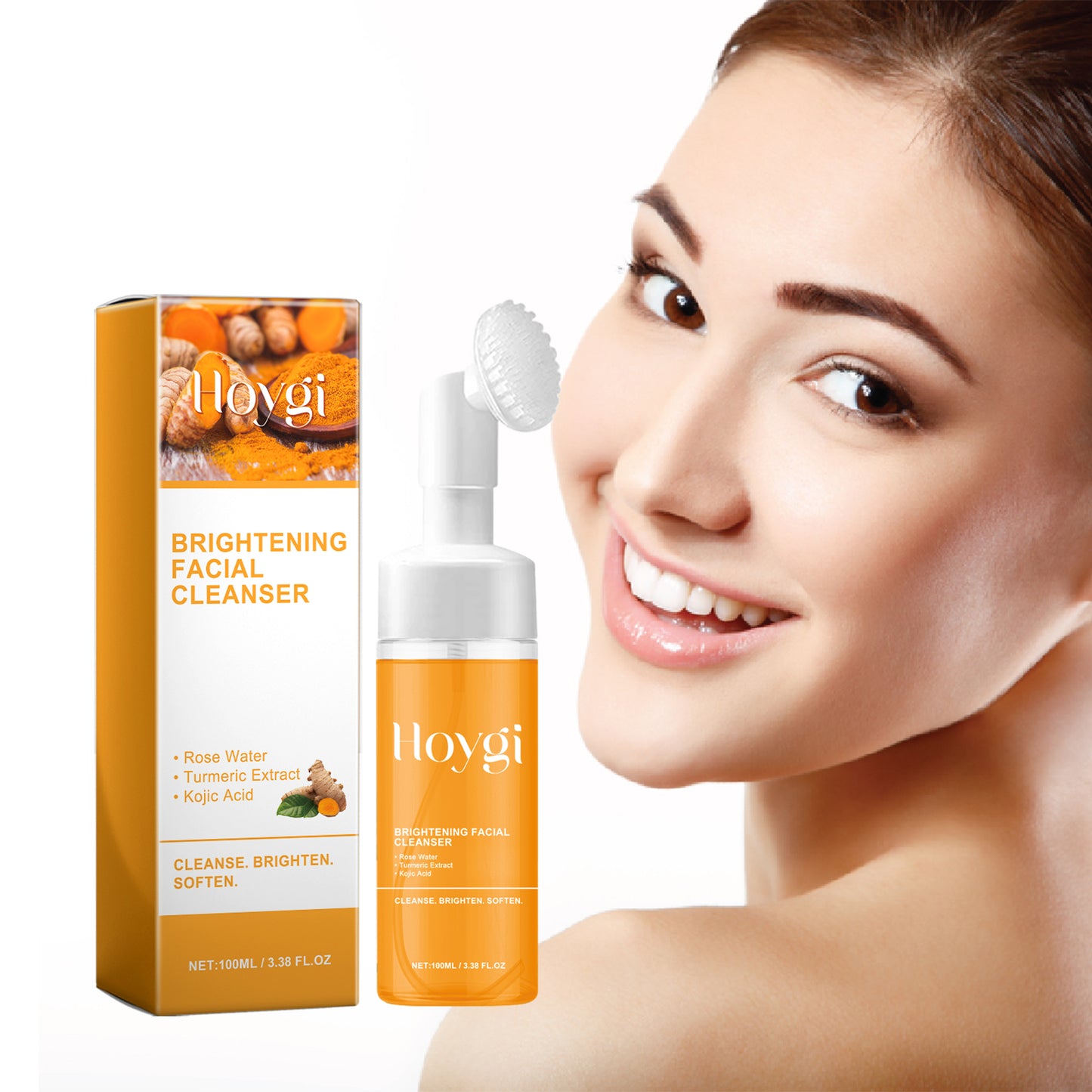 Turmeric Brightening Facial Cleanser with Silicone Brush Head - 100ml