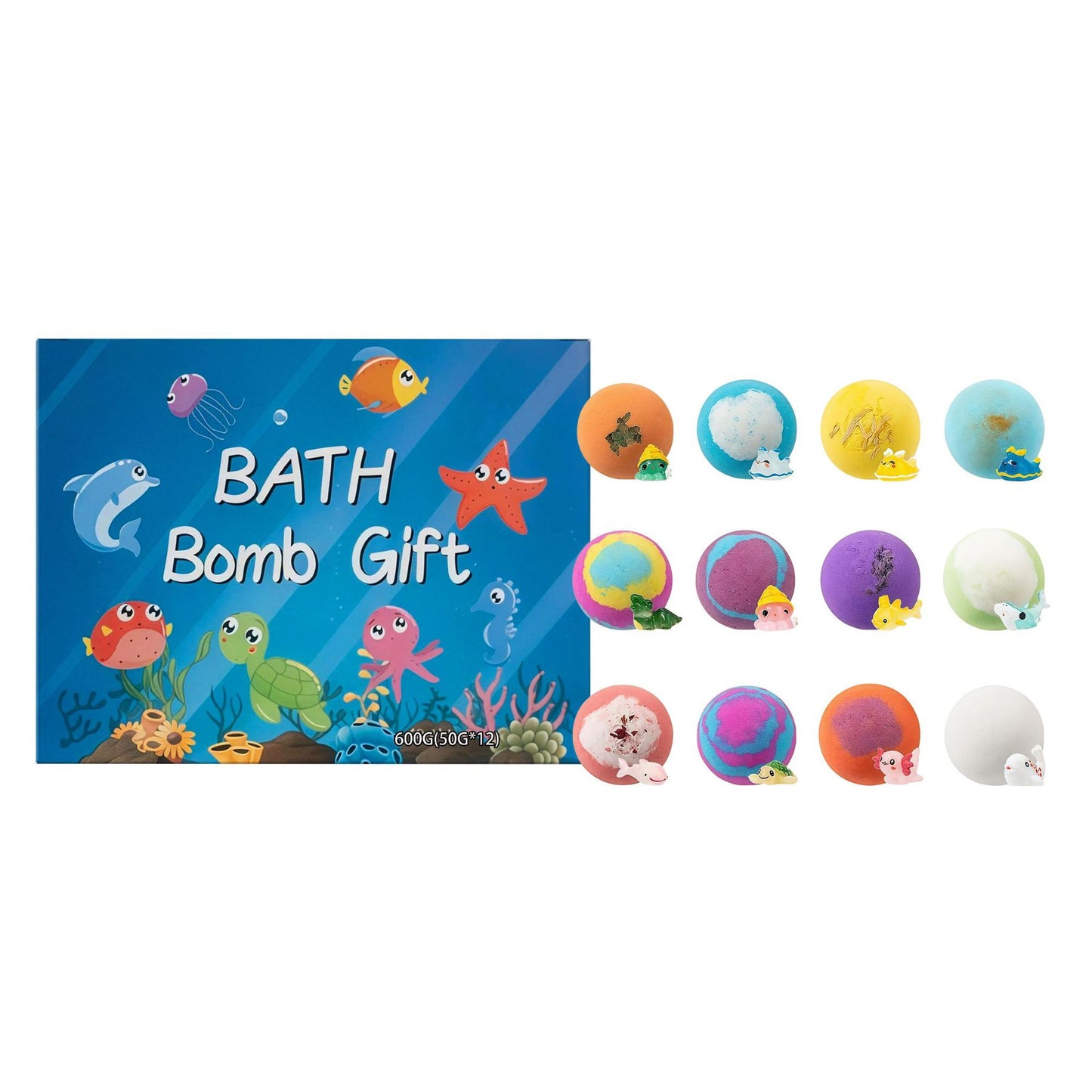 12-Piece Bath Bomb Toy Set for Kids - Moisturizing Bath Fun