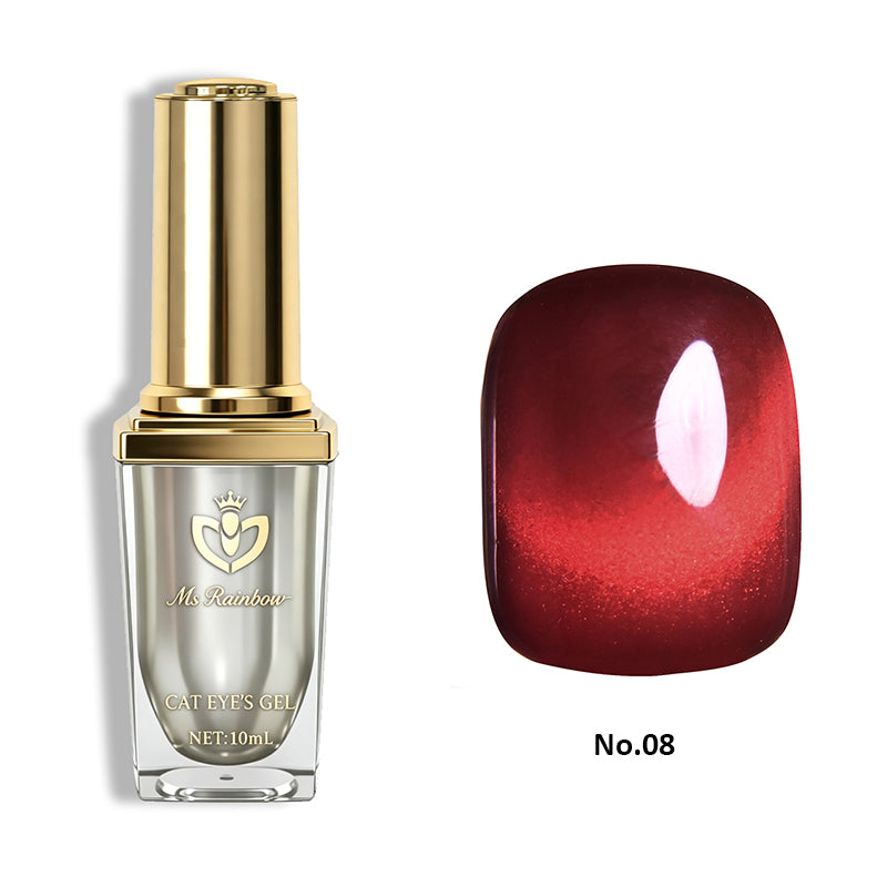 Rainbow Starry Cat Eye Gel Polish - 10ml Magnetic Shimmer Nail Gel