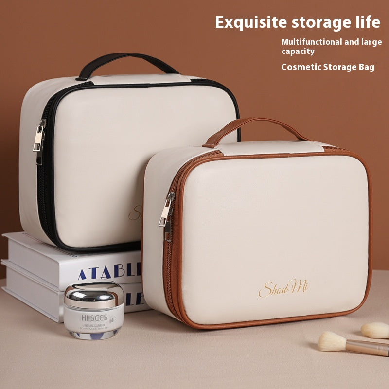 Multifunctional Cosmetic Bag with Partition Storage - Waterproof & Storable