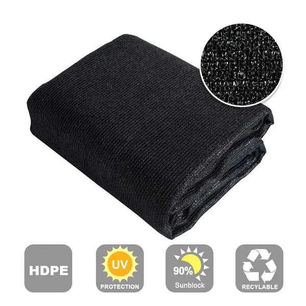Black Shade Cloth - UV Resistant Mesh Fabric 8ft x 12ft