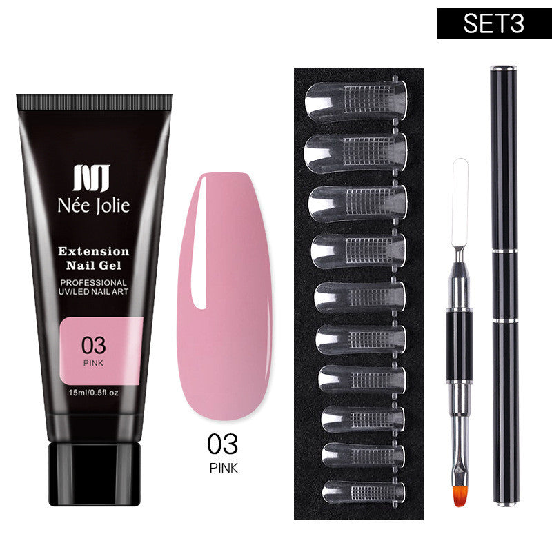 Nail Art Extension Glue Set with Brush & Sticker