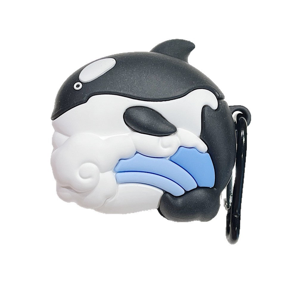 3D Orca Shaped Protective Case for Bluetooth Earphones Cartoon Design