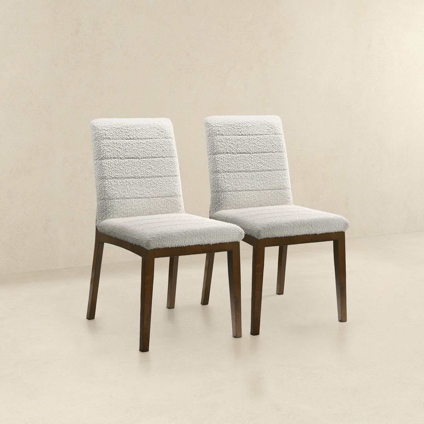 Ines White Boucle Dining Chair Set Of 2